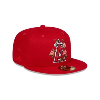 Red Los Angeles Angels Hat - New Era MLB Bloom 59FIFTY Fitted Caps USA9601875